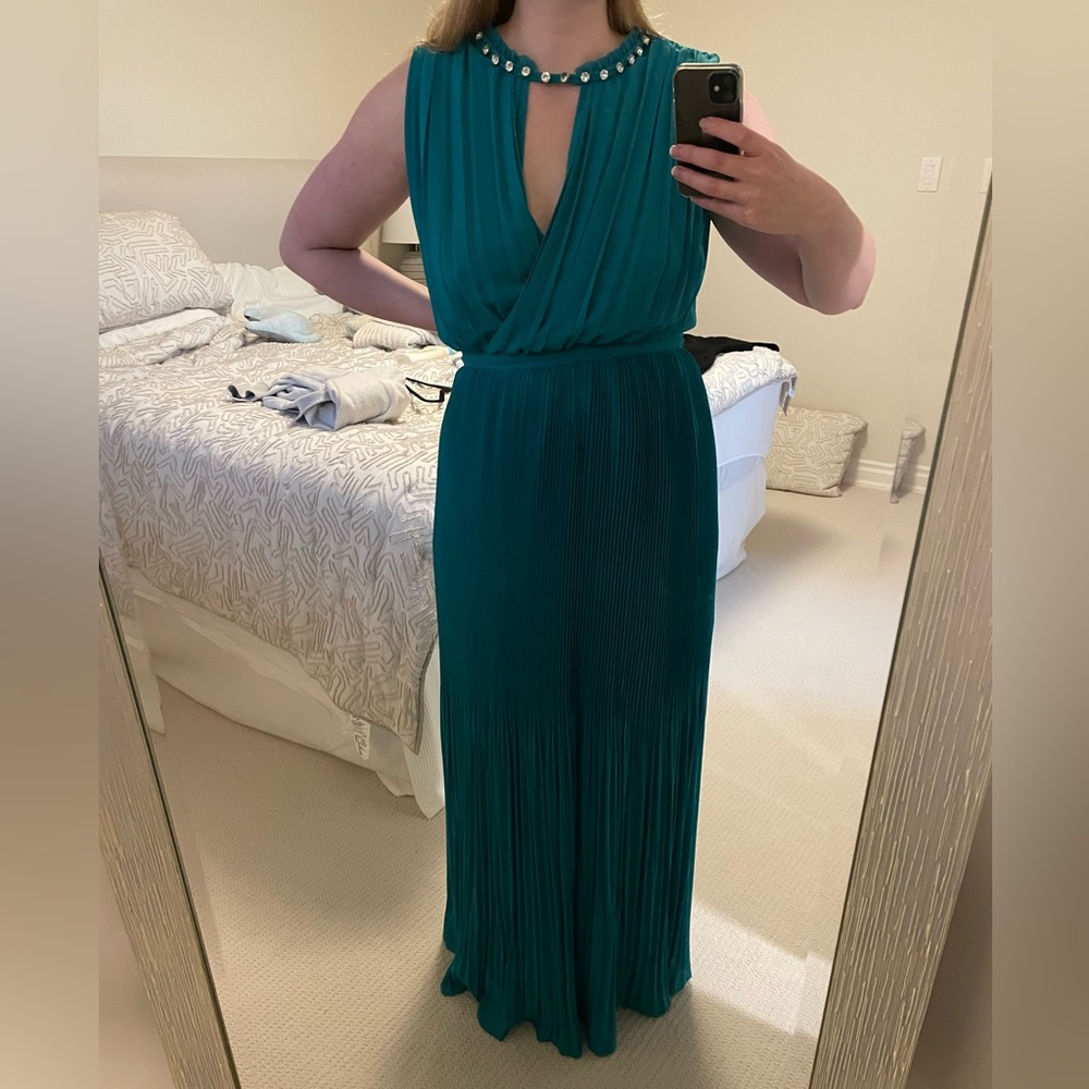 Pinko italy pleated maxi dress gown USA size 8